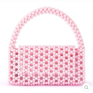 Olga Berg Pink Beaded Handbag